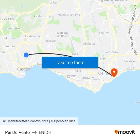 Pai Do Vento to ENIDH map