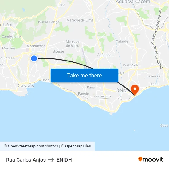 Rua Carlos Anjos to ENIDH map
