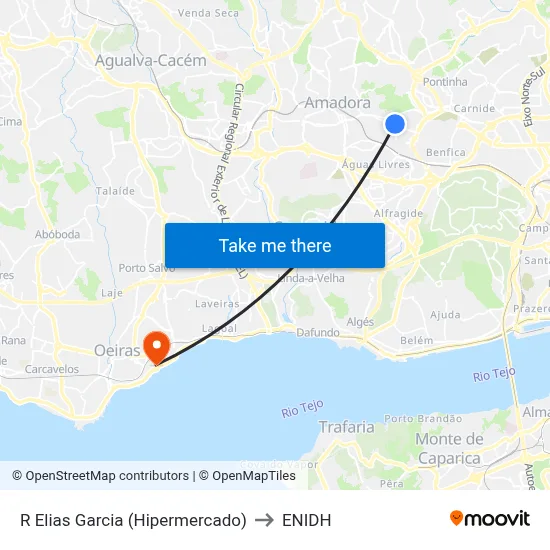 R Elias Garcia (Hipermercado) to ENIDH map