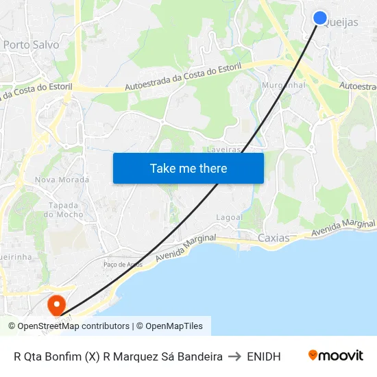 R Qta Bonfim (X) R Marquez Sá Bandeira to ENIDH map