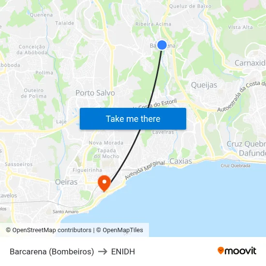 Barcarena (Bombeiros) to ENIDH map