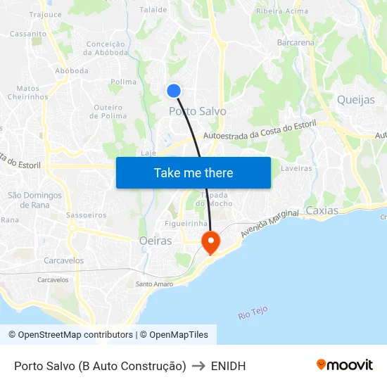 Porto Salvo (B Auto Construção) to ENIDH map