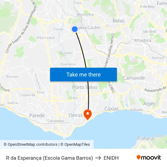 R da Esperança (Escola Gama Barros) to ENIDH map