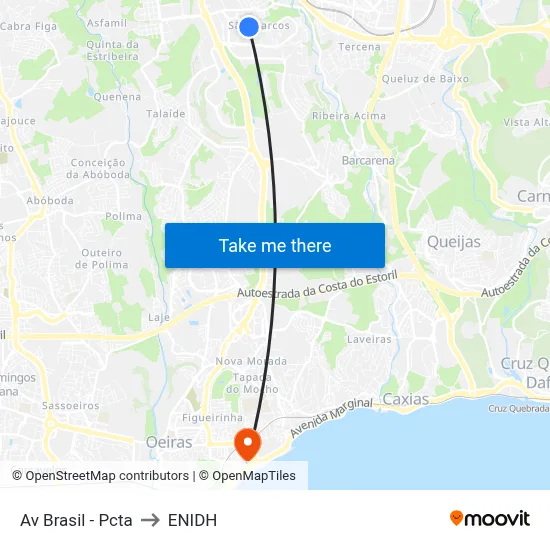 Av Brasil - Pcta to ENIDH map