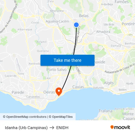 Idanha (Urb Campinas) to ENIDH map