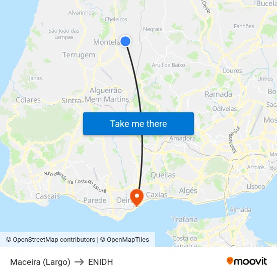 Maceira (Largo) to ENIDH map