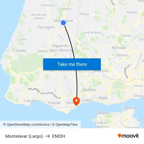Montelavar (Largo) to ENIDH map