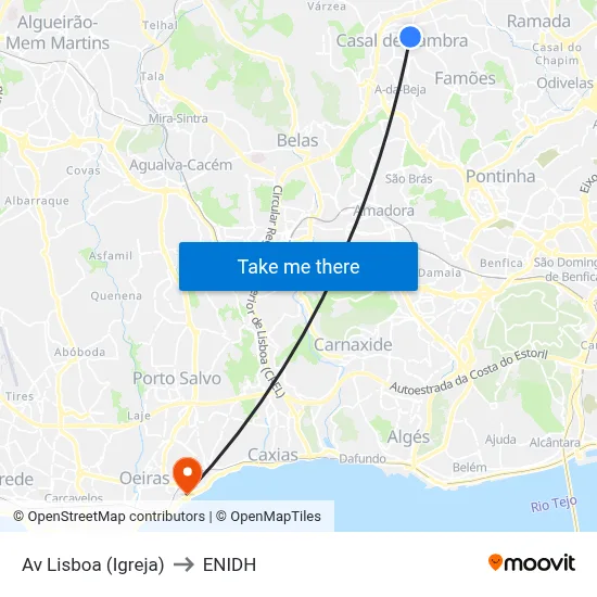 Av Lisboa (Igreja) to ENIDH map