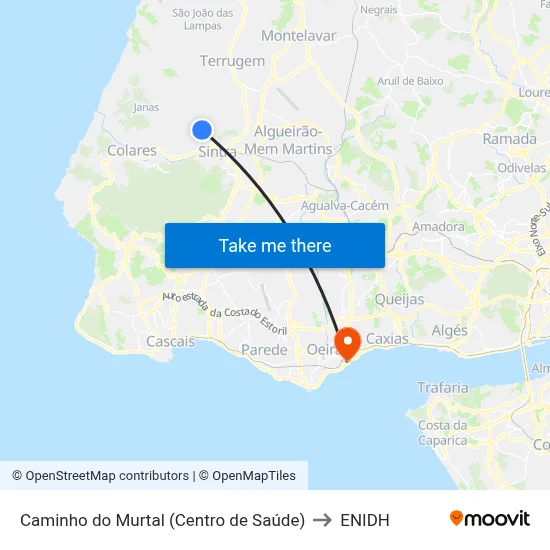 Caminho do Murtal (Centro de Saúde) to ENIDH map