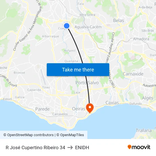 R José Cupertino Ribeiro 34 to ENIDH map