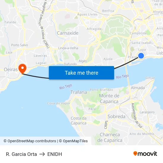 R. Garcia Orta to ENIDH map