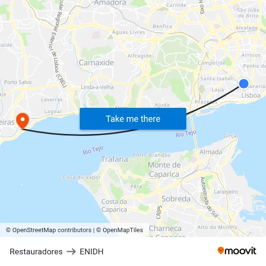 Restauradores to ENIDH map