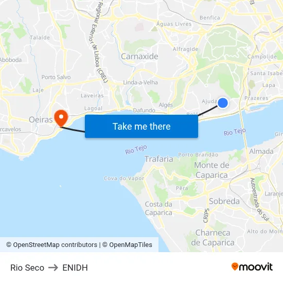 Rio Seco to ENIDH map