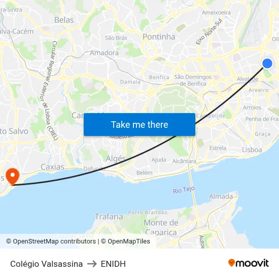 Colégio Valsassina to ENIDH map