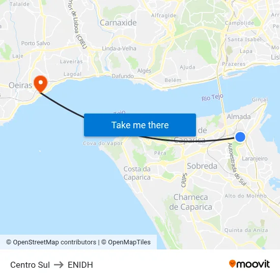 Centro Sul to ENIDH map