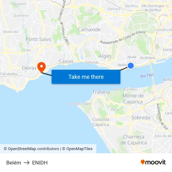 Belém to ENIDH map