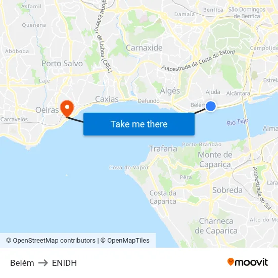 Belém to ENIDH map