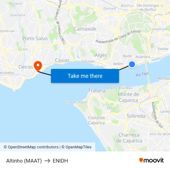 Altinho (MAAT) to ENIDH map
