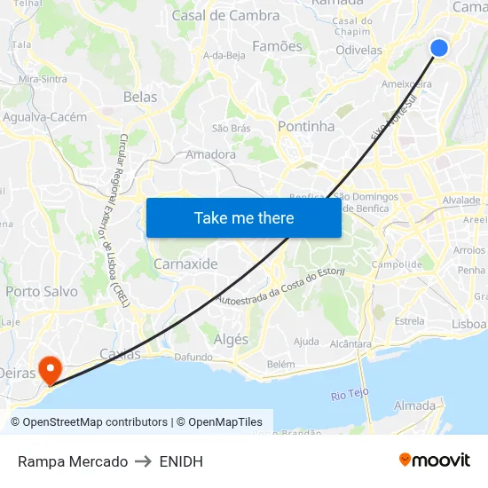 Rampa Mercado to ENIDH map