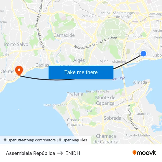 Assembleia República to ENIDH map