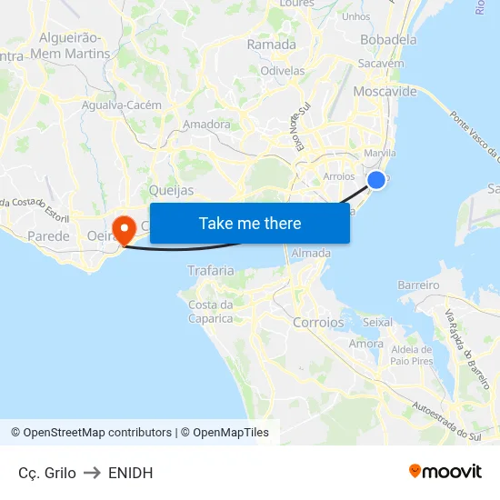 Cç. Grilo to ENIDH map
