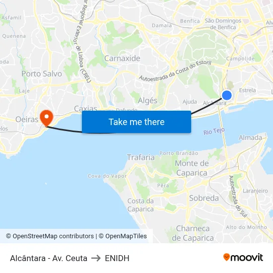 Alcântara - Av. Ceuta to ENIDH map