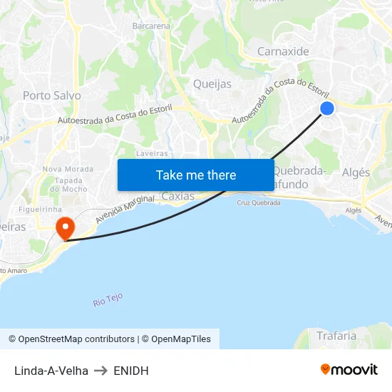 Linda-A-Velha to ENIDH map