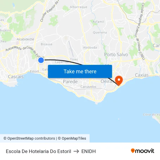 Escola De Hotelaria Do Estoril to ENIDH map