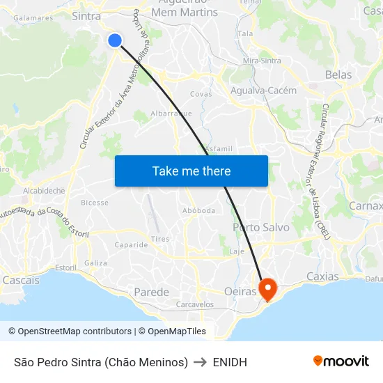 São Pedro Sintra (Chão Meninos) to ENIDH map