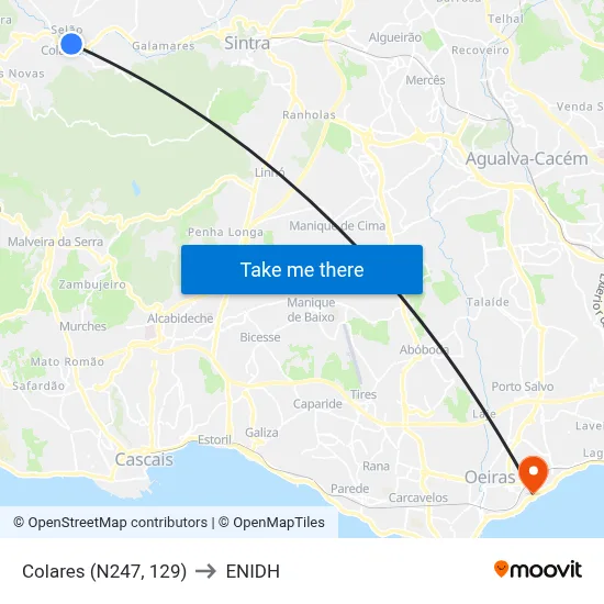 Colares (N247, 129) to ENIDH map