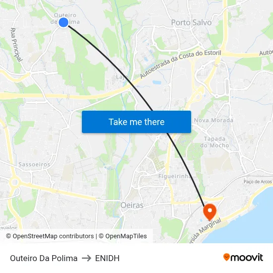 Outeiro Da Polima to ENIDH map