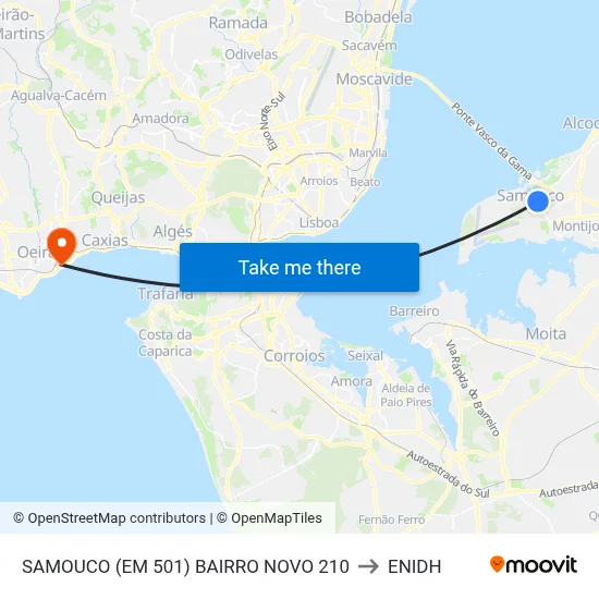 SAMOUCO (EM 501) BAIRRO NOVO 210 to ENIDH map