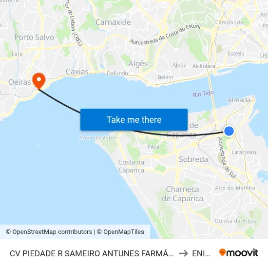 CV PIEDADE R SAMEIRO ANTUNES FARMÁCIA to ENIDH map