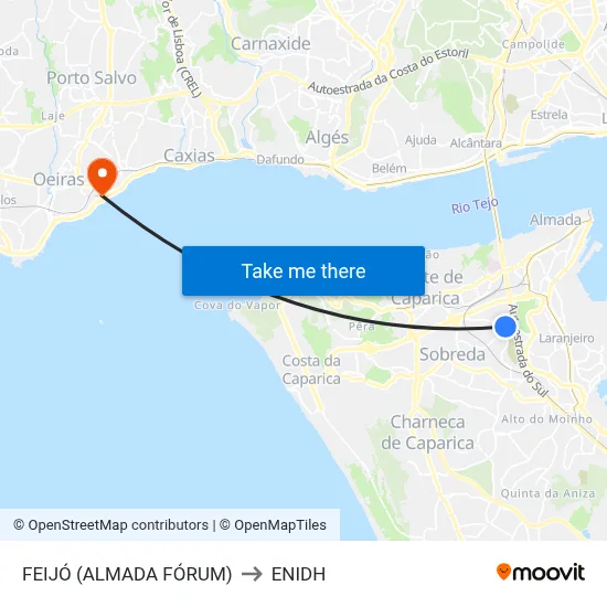 FEIJÓ (ALMADA FÓRUM) to ENIDH map