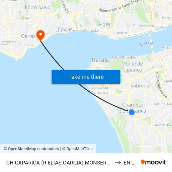 CH CAPARICA (R ELIAS GARCIA) MONSERRATE to ENIDH map