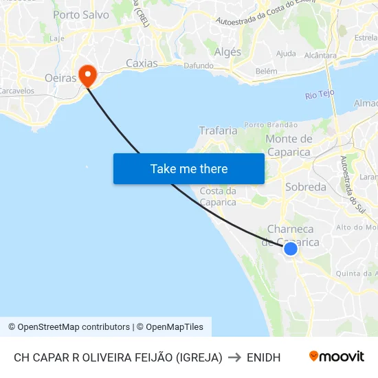 CH CAPAR R OLIVEIRA FEIJÃO (IGREJA) to ENIDH map