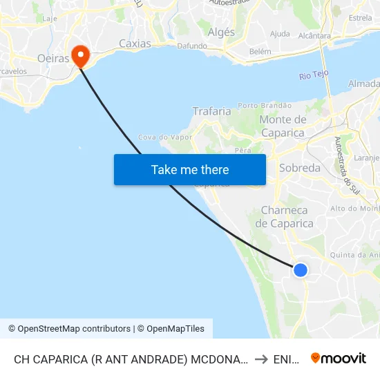CH CAPARICA (R ANT ANDRADE) MCDONALD´S to ENIDH map