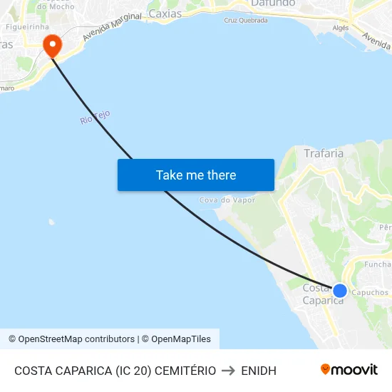 COSTA CAPARICA (IC 20) CEMITÉRIO to ENIDH map