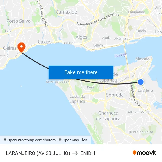 LARANJEIRO (AV 23 JULHO) to ENIDH map