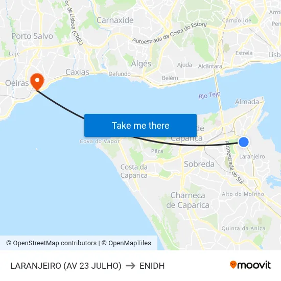 LARANJEIRO (AV 23 JULHO) to ENIDH map