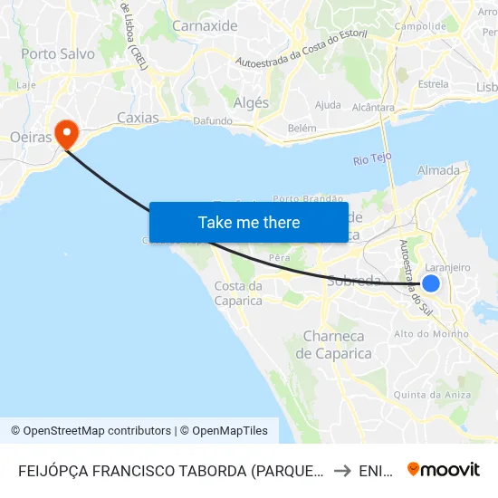 FEIJÓPÇA FRANCISCO TABORDA (PARQUE/ROT) to ENIDH map