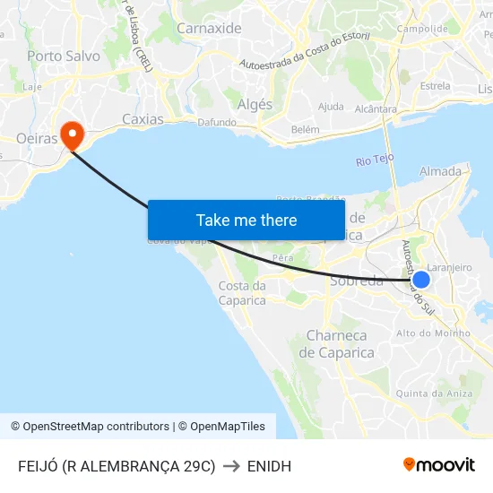 FEIJÓ (R ALEMBRANÇA 29C) to ENIDH map