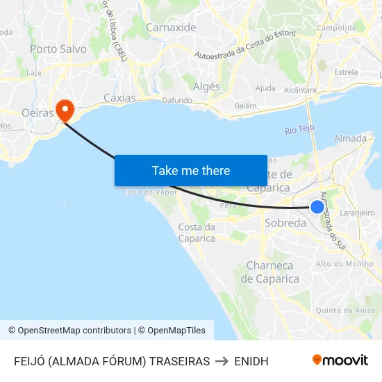 FEIJÓ (ALMADA FÓRUM) TRASEIRAS to ENIDH map