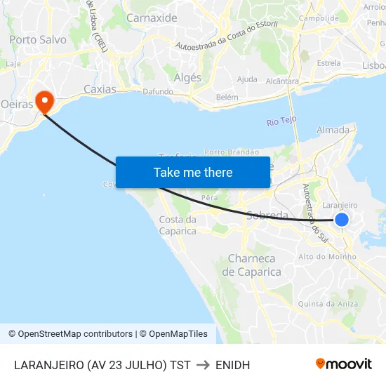 LARANJEIRO (AV 23 JULHO) TST to ENIDH map