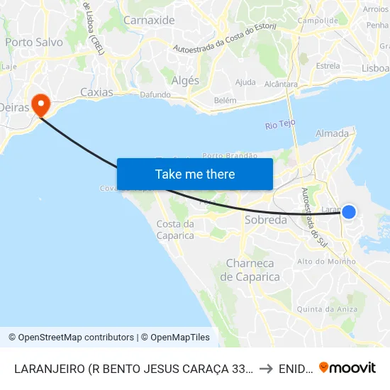 LARANJEIRO (R BENTO JESUS CARAÇA 33A) to ENIDH map