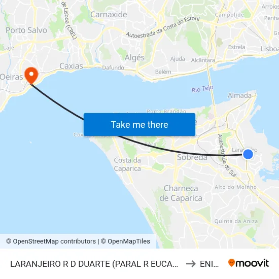 LARANJEIRO R D DUARTE (PARAL R EUCALIP) to ENIDH map