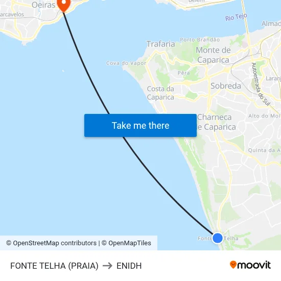 FONTE TELHA (PRAIA) to ENIDH map
