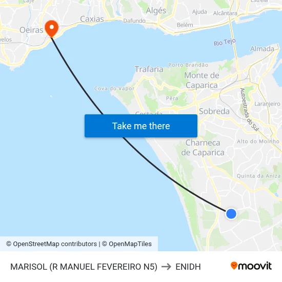 MARISOL (R MANUEL FEVEREIRO N5) to ENIDH map