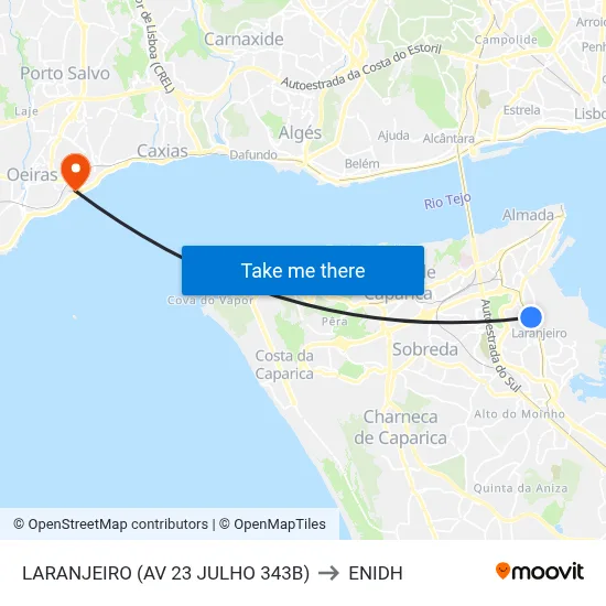 LARANJEIRO (AV 23 JULHO 343B) to ENIDH map