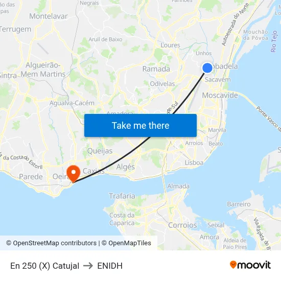 En 250 (X) Catujal to ENIDH map